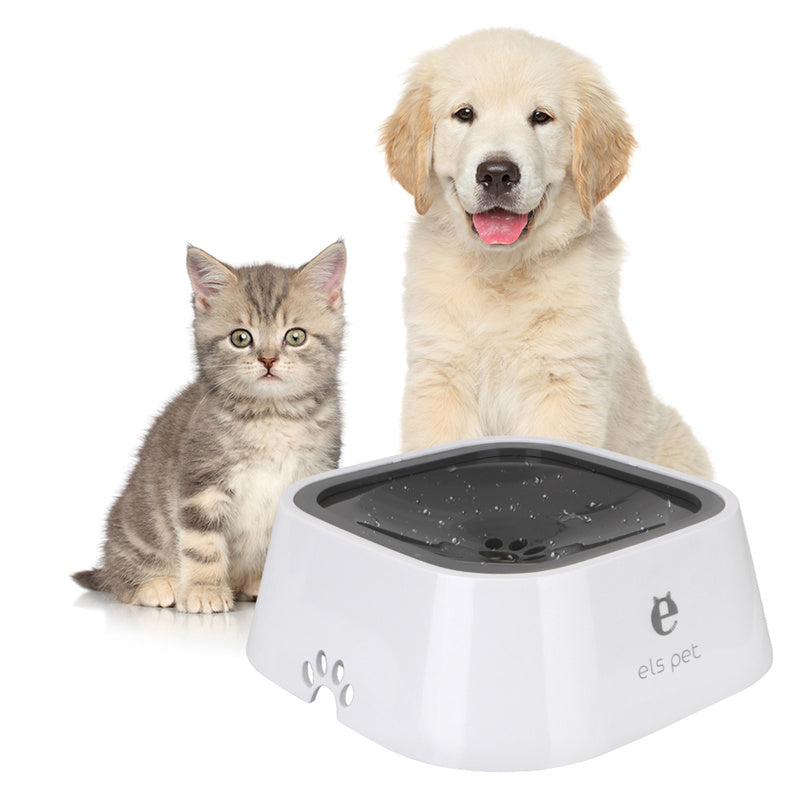 Floating anti-overflow spill-proof pet water bowl, 1.5 liter