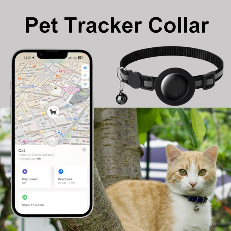 Cat wearing a lightweight waterproof GPS tracker collar