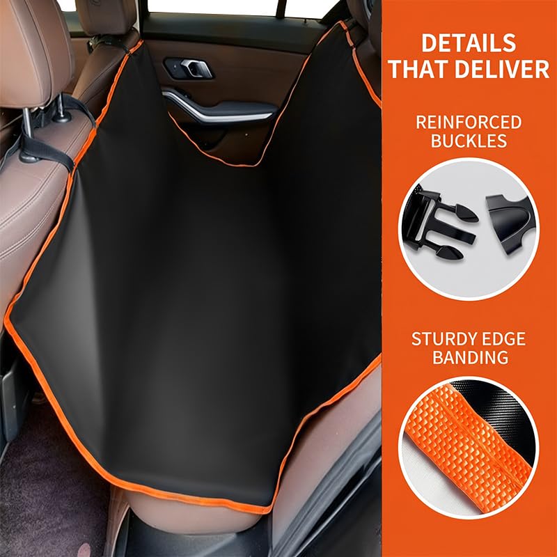 Waterproof dog car seat cover, back seat – alternate view