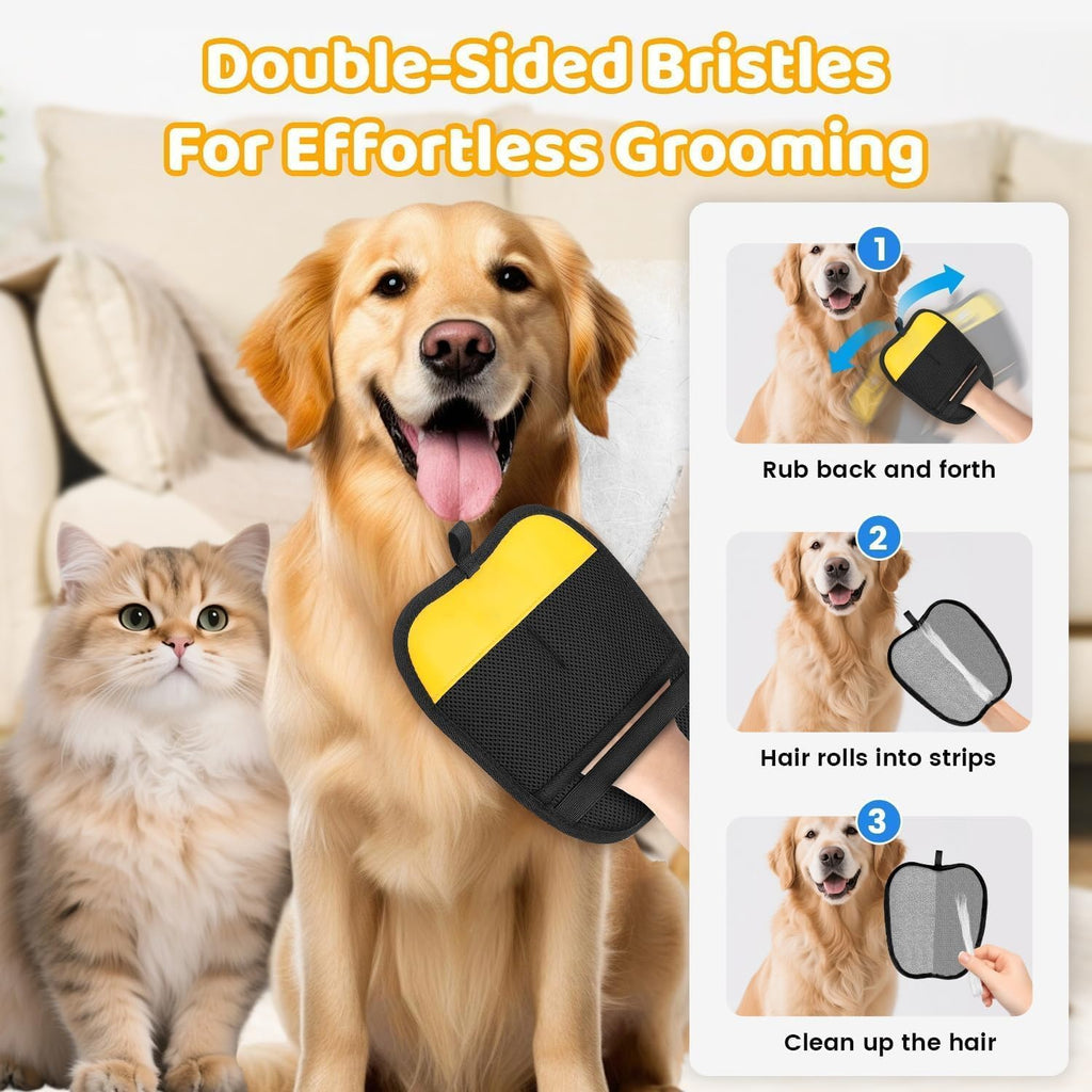 Reusable pet hair remover glove – alternate view