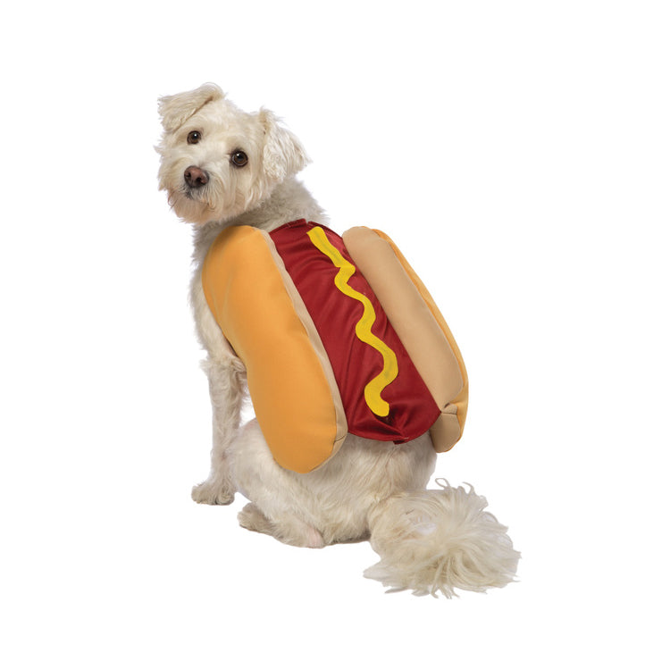 Hot dog costume for pets, Halloween pun – alternate view