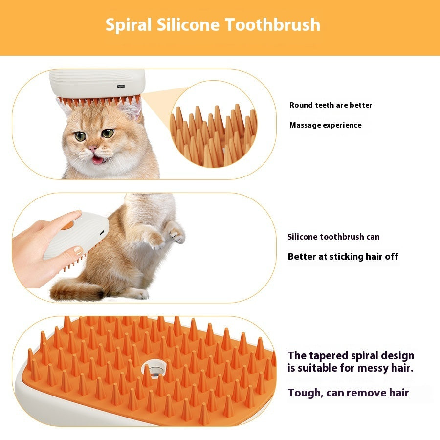 USB rechargeable steam comb, cordless cat grooming – alternate view