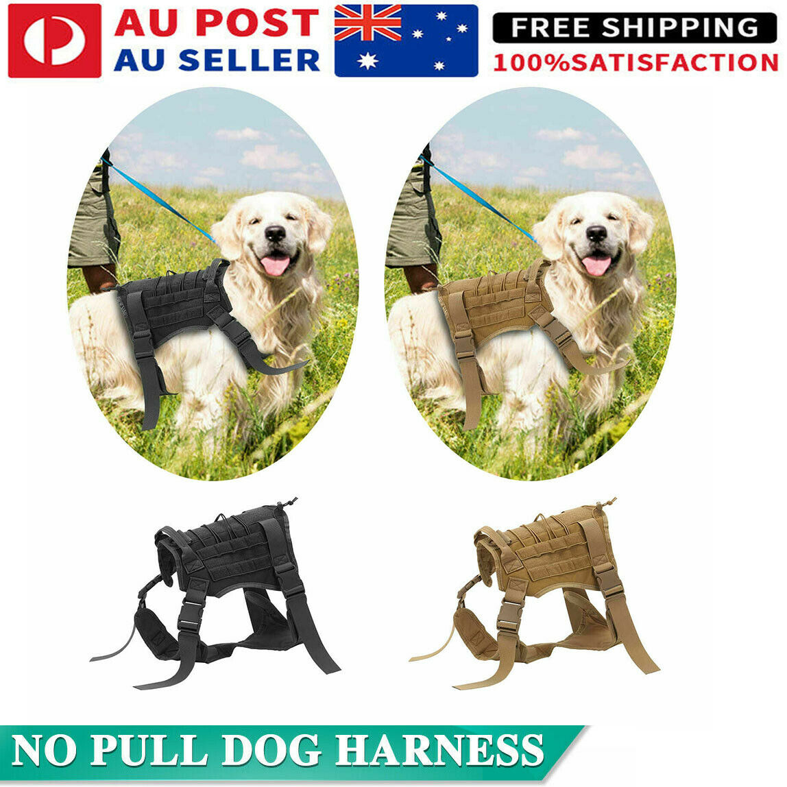 No-pull large dog harness, padded handle – alternate view