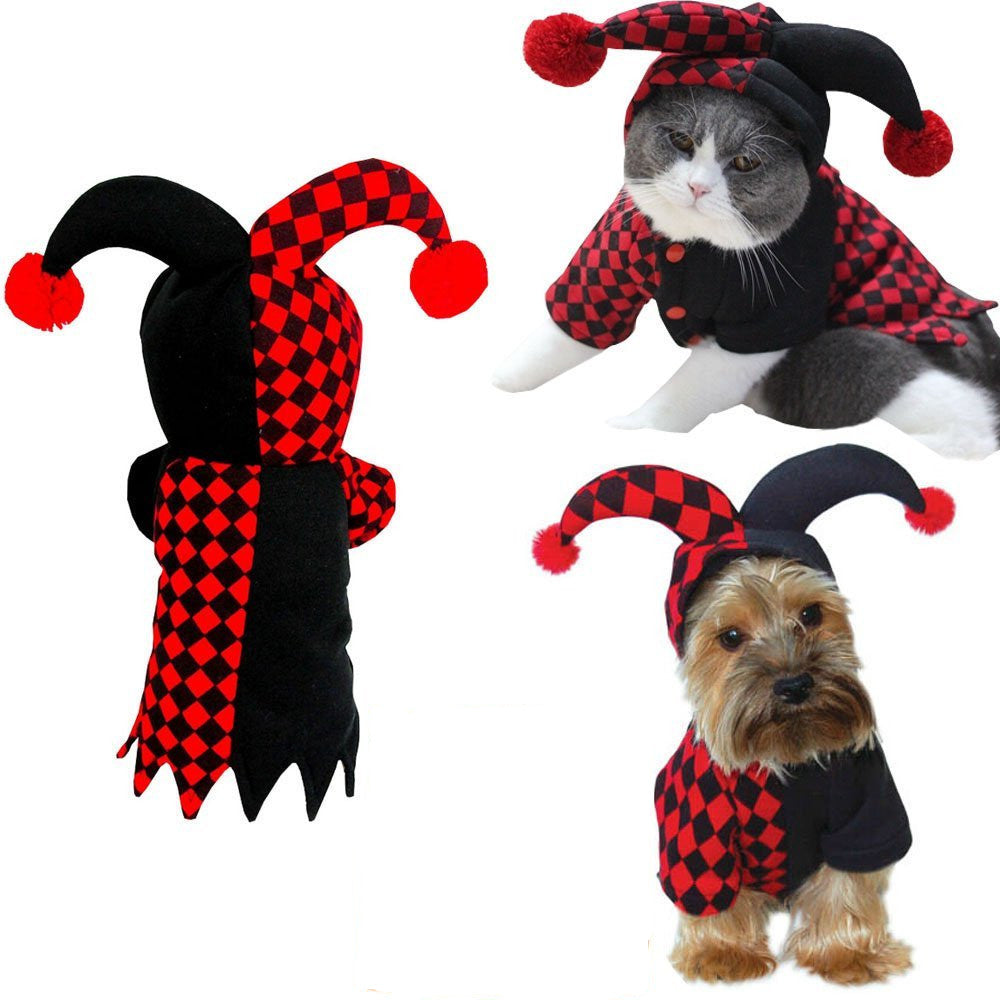 Clown costume for pets, Halloween fun