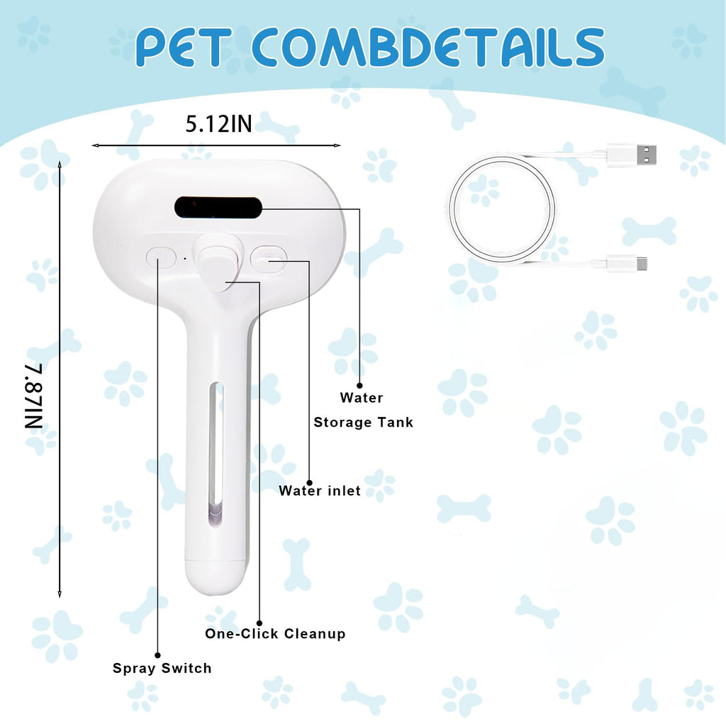 Cool mist pet brush, 3-in-1 self-cleaning grooming brush – alternate view