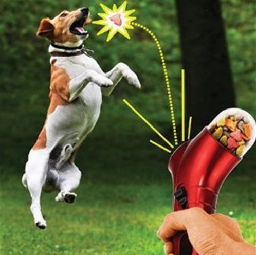 Catapult feeder toy, active play dog feeder