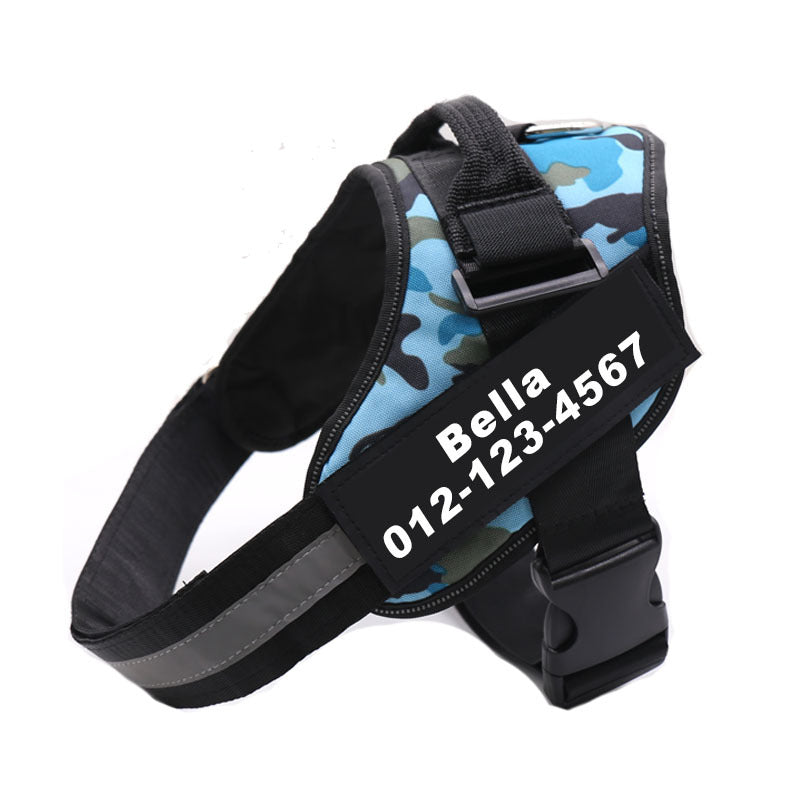 Personalized dog harness, no-pull, custom patch