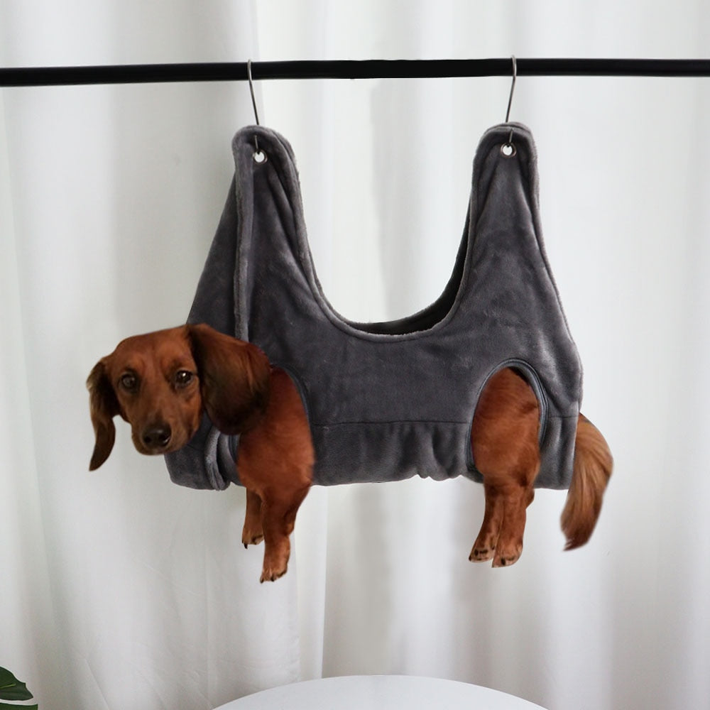 Pet grooming hammock, easy solo nail trims – alternate view