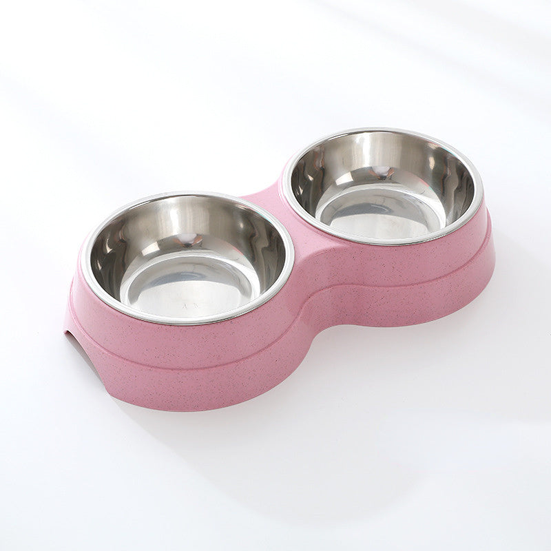 Double steel pet bowl, food & water feeder – alternate view