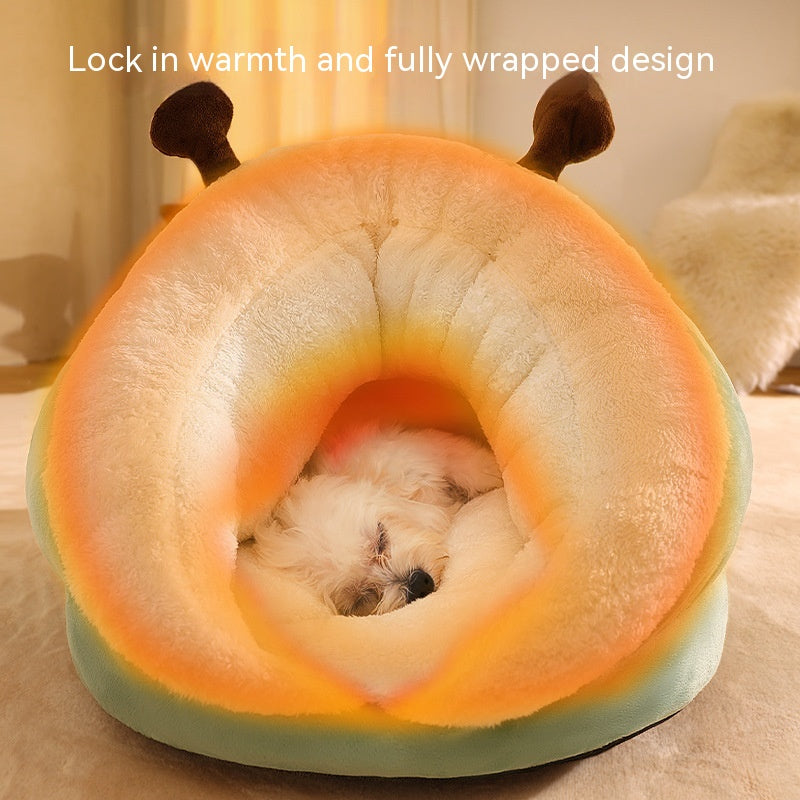Winter pet slipper bed, cozy small nest – alternate view