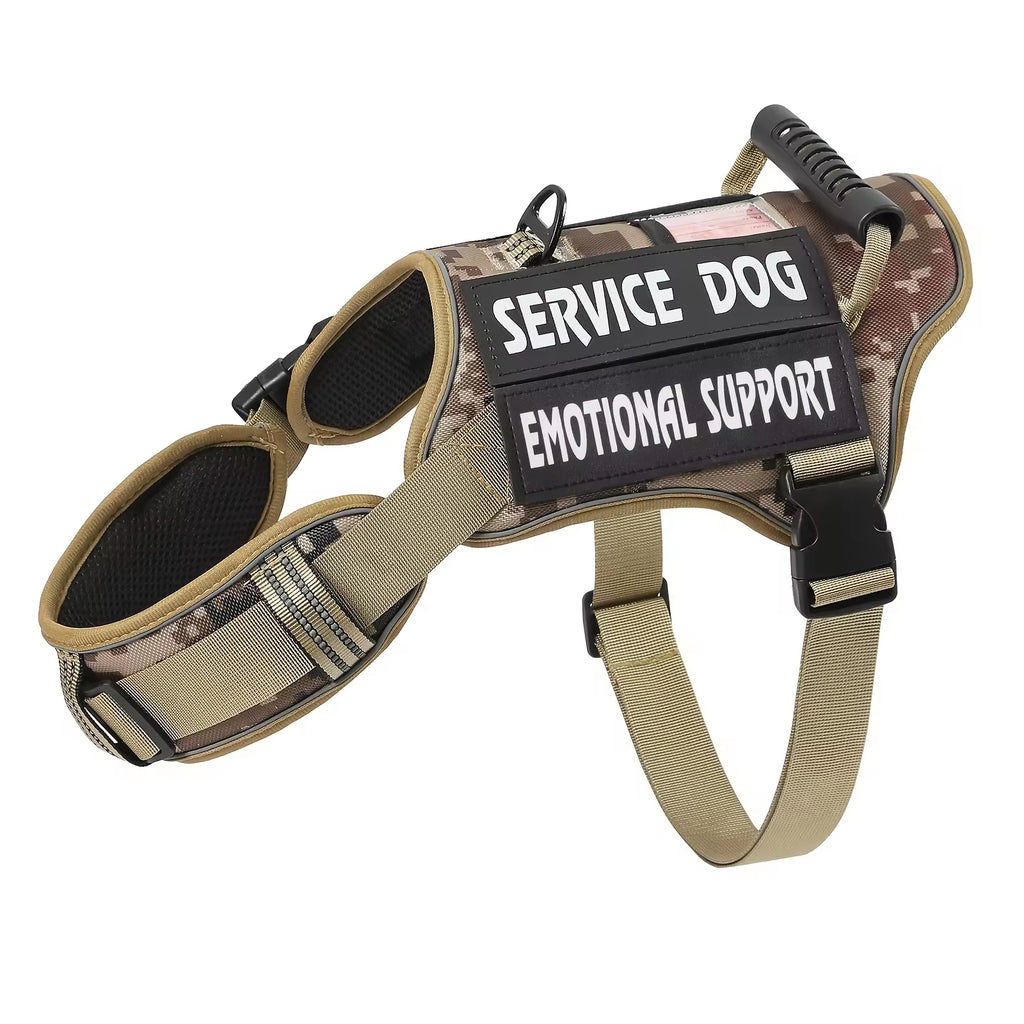 Tactical no-pull dog harness, handle & reflective