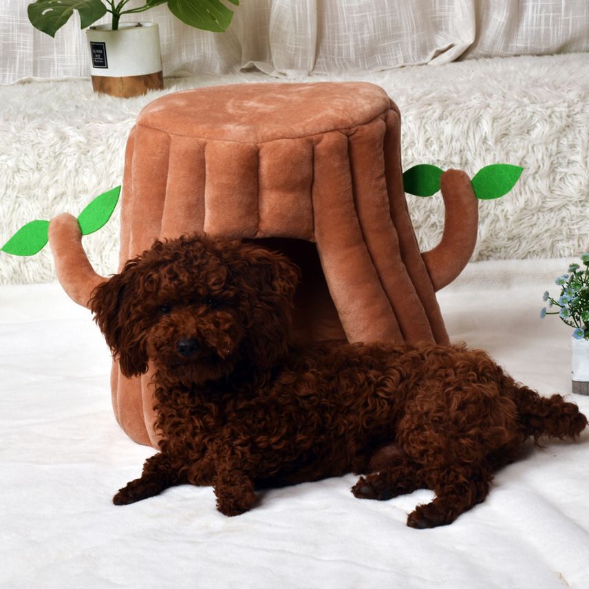 Enclosed cat house bed, cozy plush hideaway – alternate view