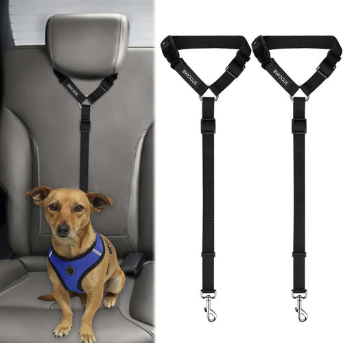 Dog car seat belt 2-pack, headrest restraint
