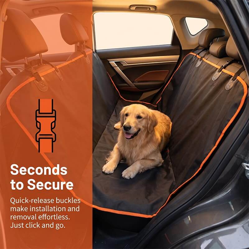 Waterproof dog car seat cover, back seat – alternate view