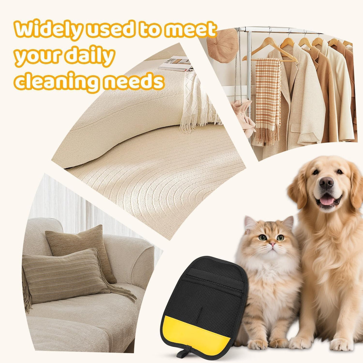 Reusable pet hair remover glove – alternate view