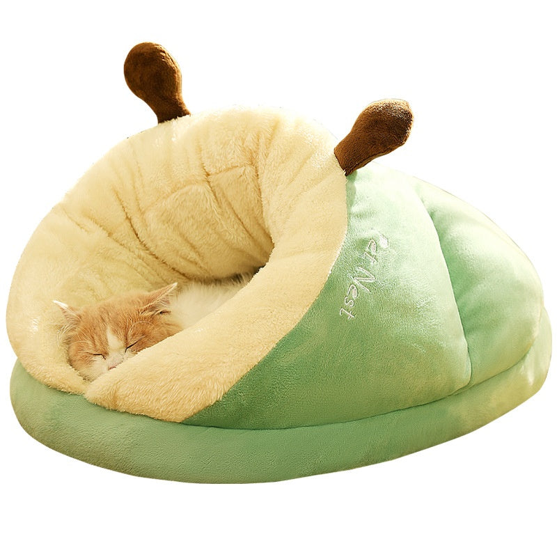 Winter pet slipper bed, cozy small nest – alternate view