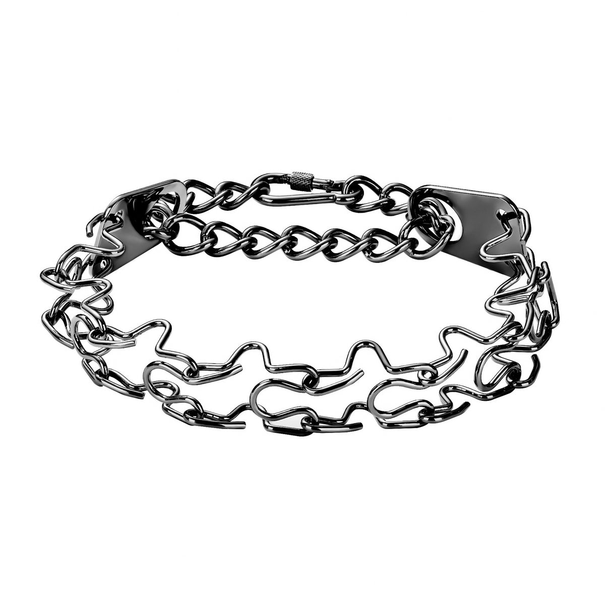 Stainless steel anti-pull dog leash collar – alternate view