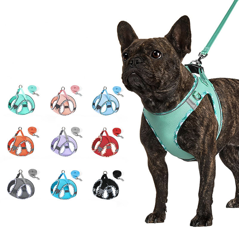 Step-in pet harness, no-pull design