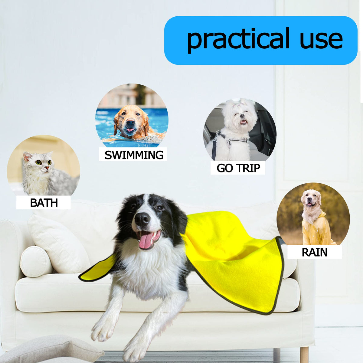 Microfiber dog & cat towel, quick-drying – alternate view