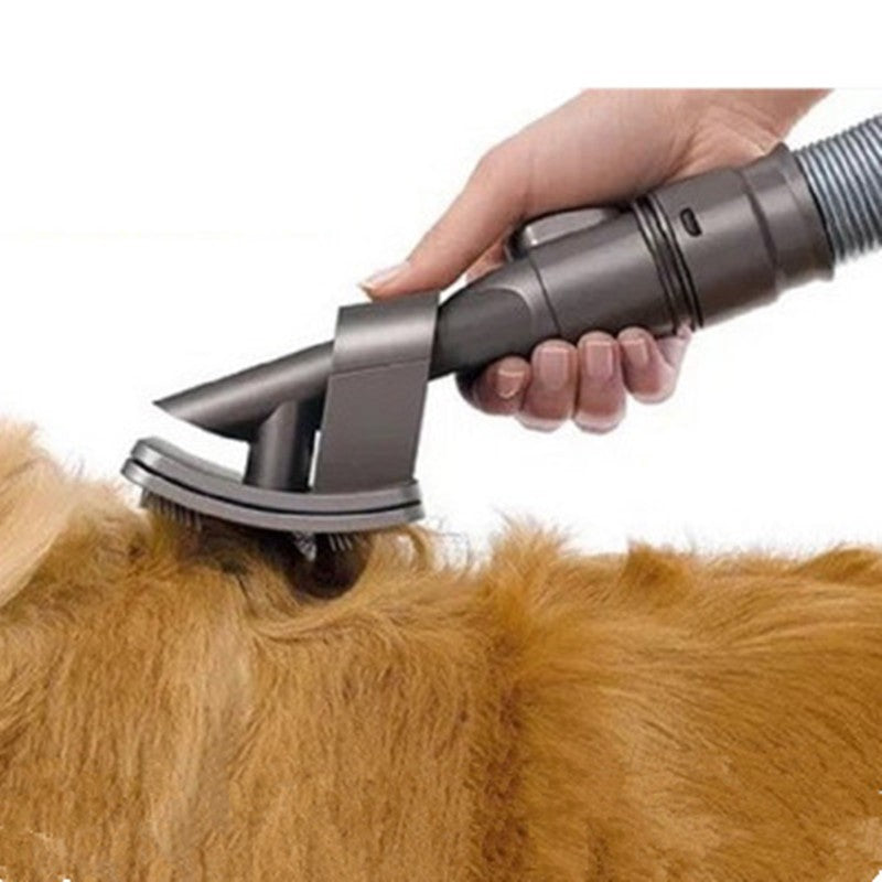 Pet grooming vacuum attachment brush for mess-free deshedding