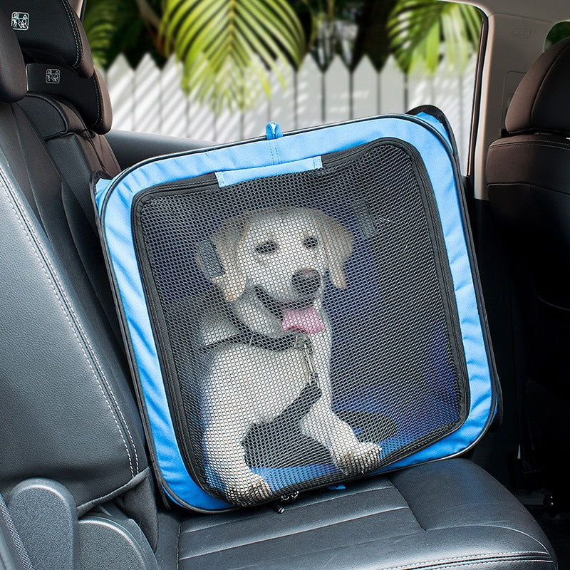 Kennel-style dog car safety seat