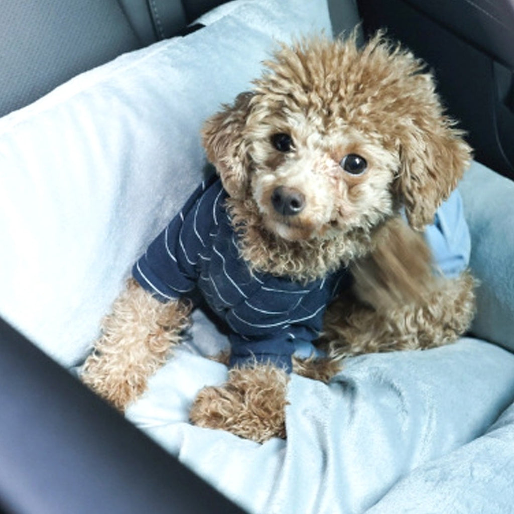 Plush dog car booster seat, washable – alternate view