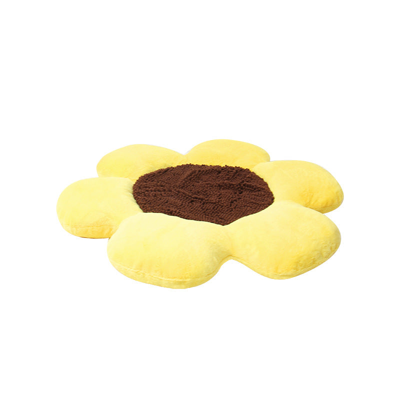 Round flower cat nest, warm plush all seasons – alternate view