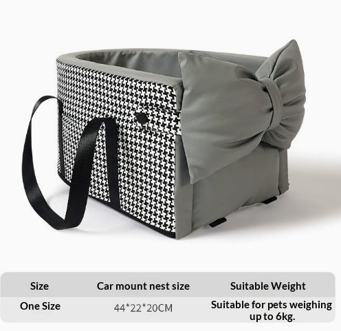 Small pet car seat nest cushion – alternate view