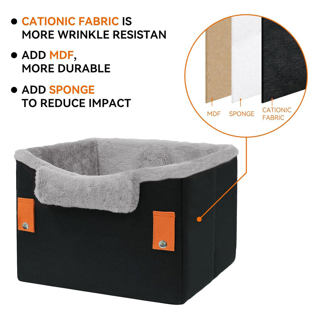 Portable dog booster car seat, clip-on leash – alternate view