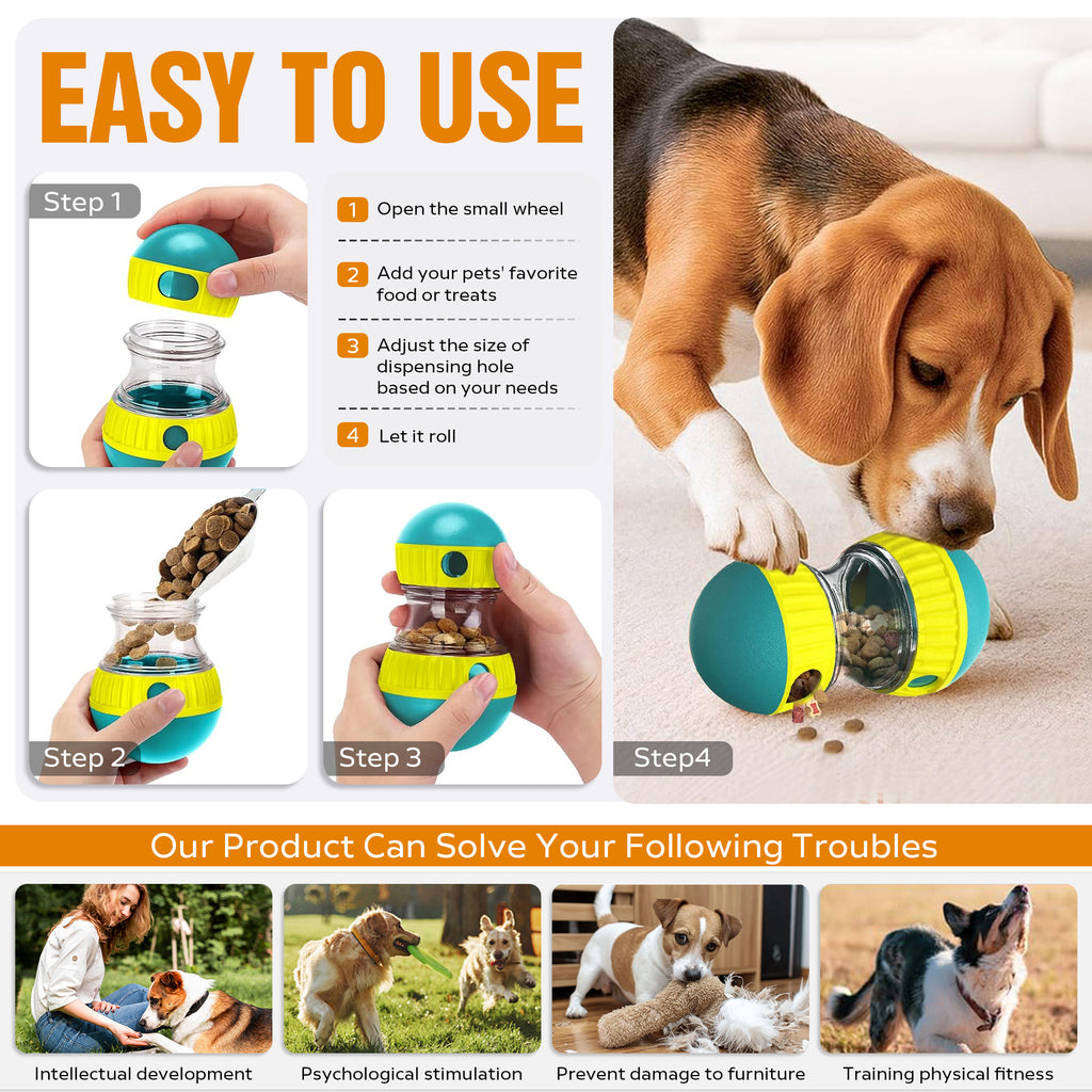Treat dispensing ball, tough dog enrichment toy – alternate view