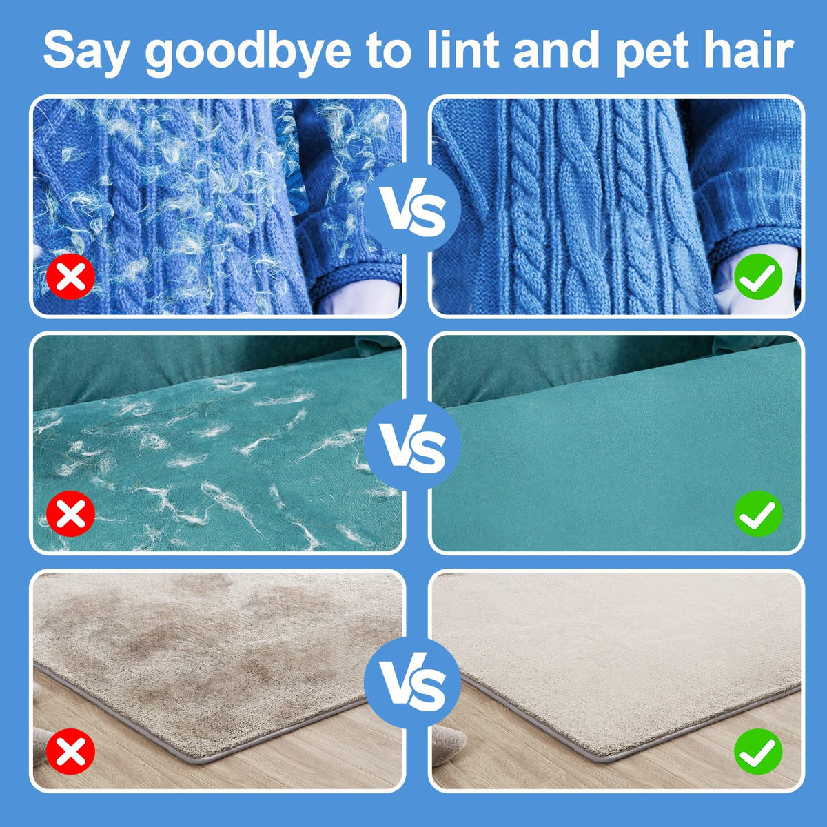 Five-finger pet hair removal glove – alternate view