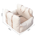 Linen front car seat dog bed – alternate view