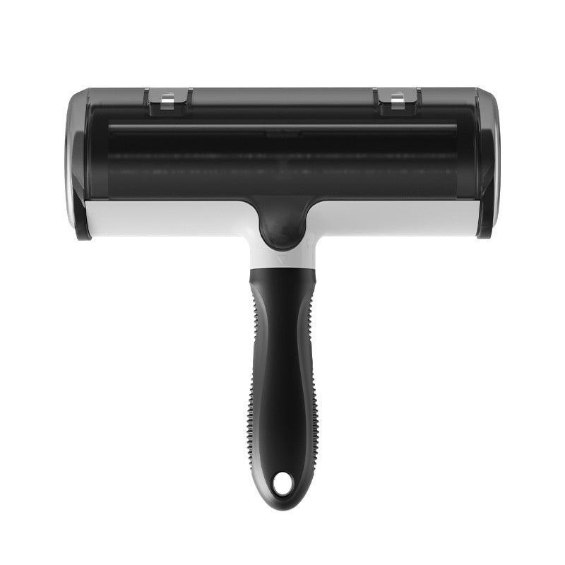 Self-cleaning pet brush, T-shaped roller for fur removal – alternate view