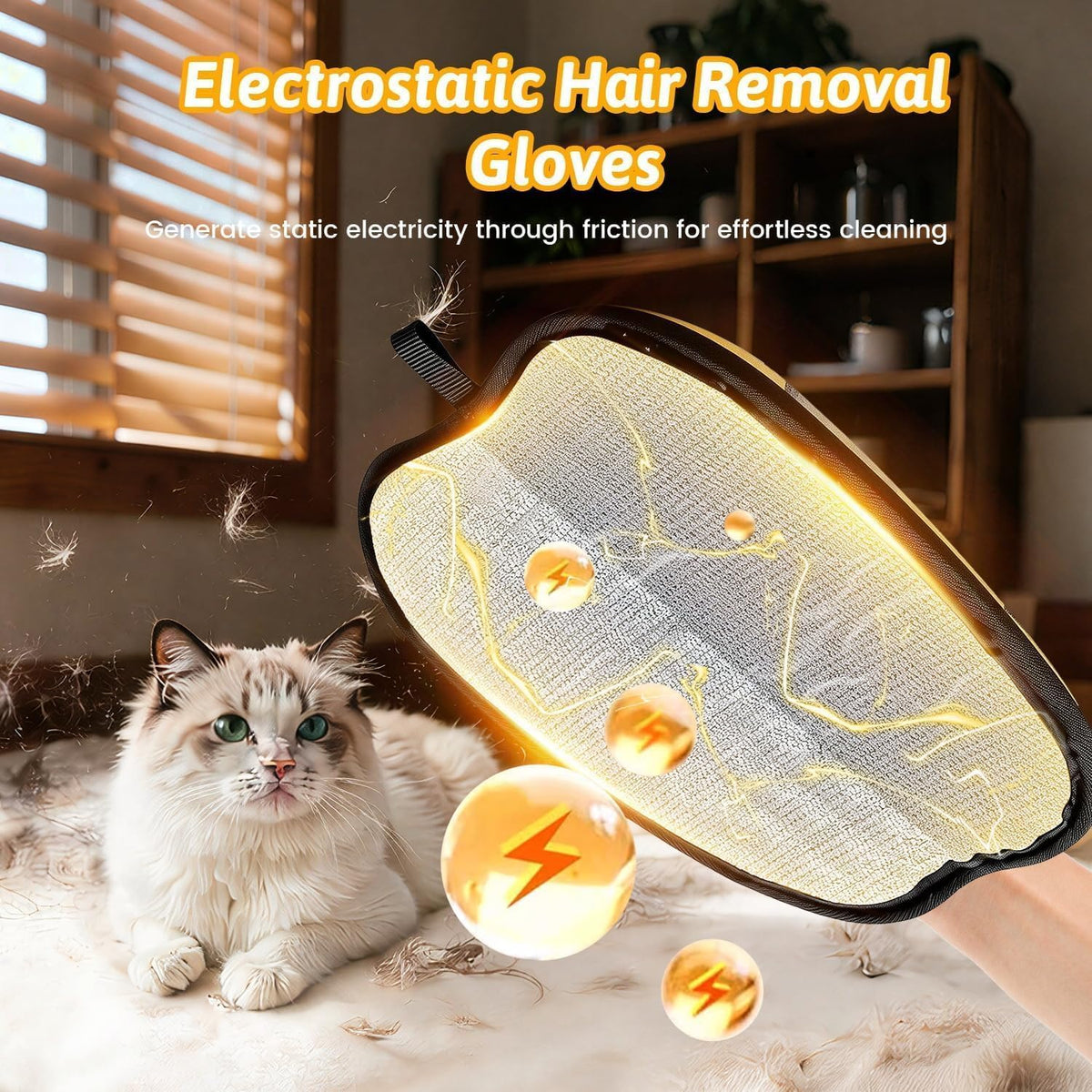 Reusable pet hair remover glove – alternate view