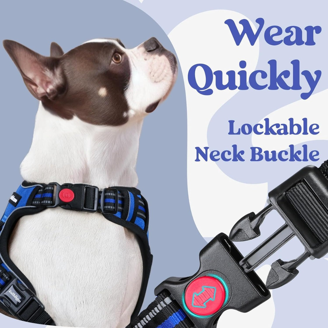 Large dog harness, easy on & off – alternate view