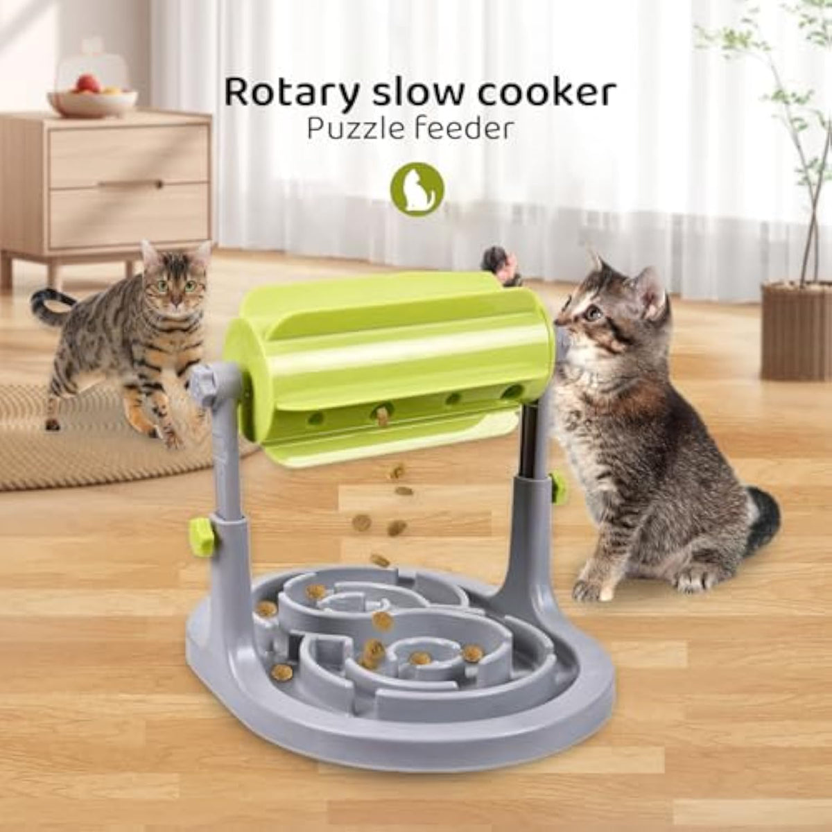 Adjustable puzzle feeder, slow feeding dog bowl – alternate view
