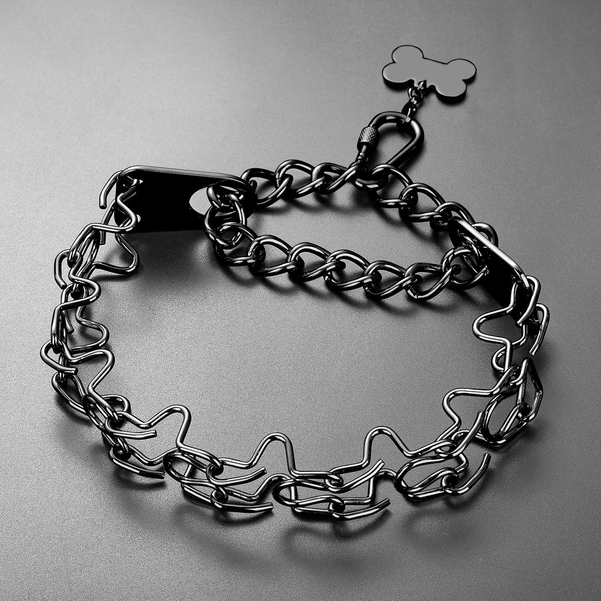 Stainless steel anti-pull dog leash collar