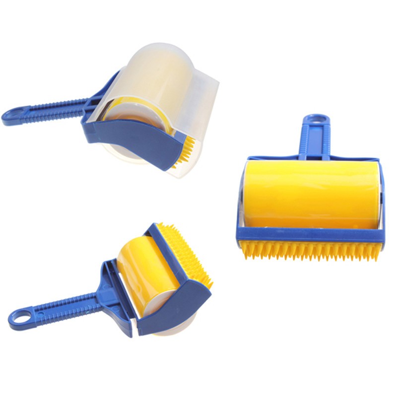 Reusable sticky lint roller brush