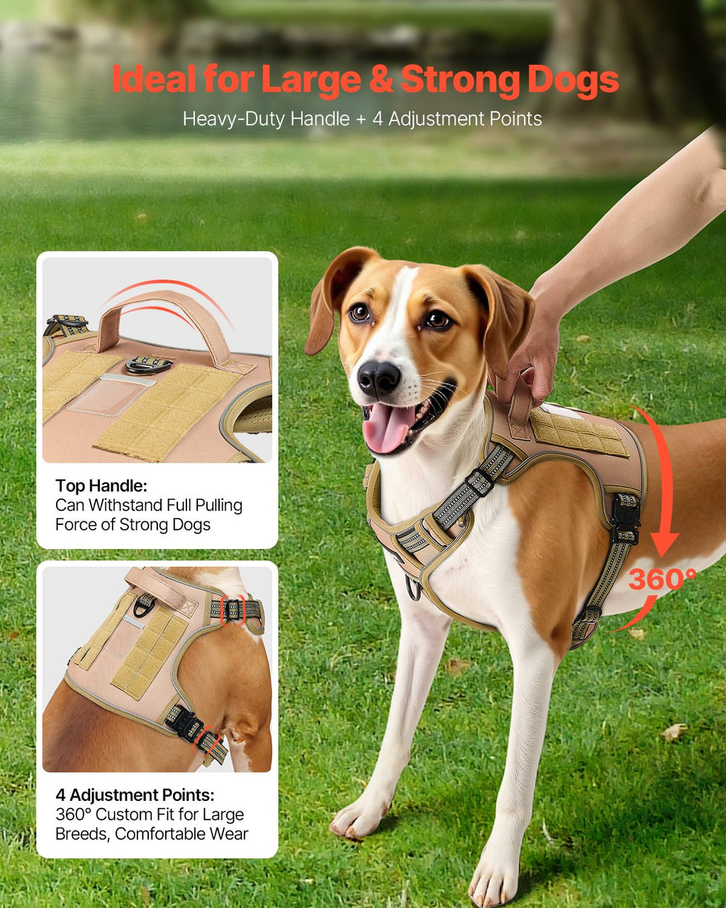 Tactical dog harness, no-pull vest for large dogs – alternate view