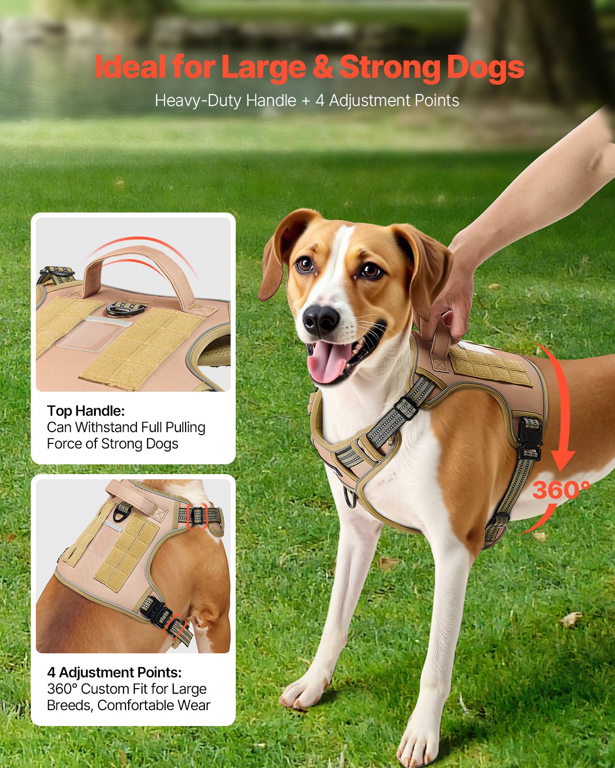 Tactical dog harness, no-pull vest for large dogs – alternate view