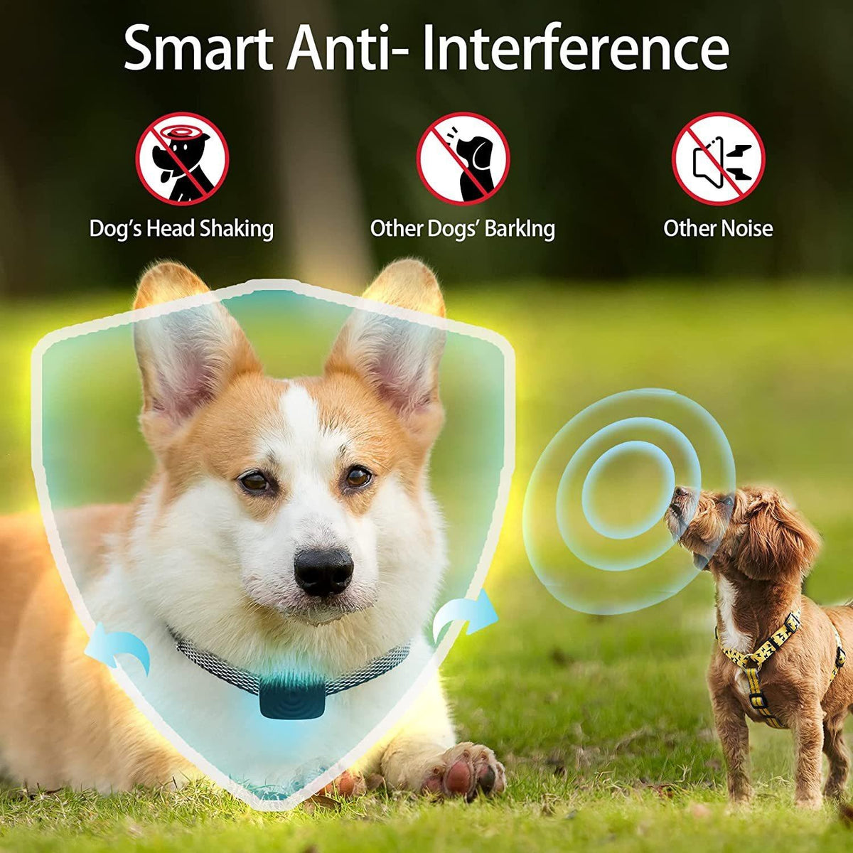 Smart anti-bark vibration dog collar – alternate view