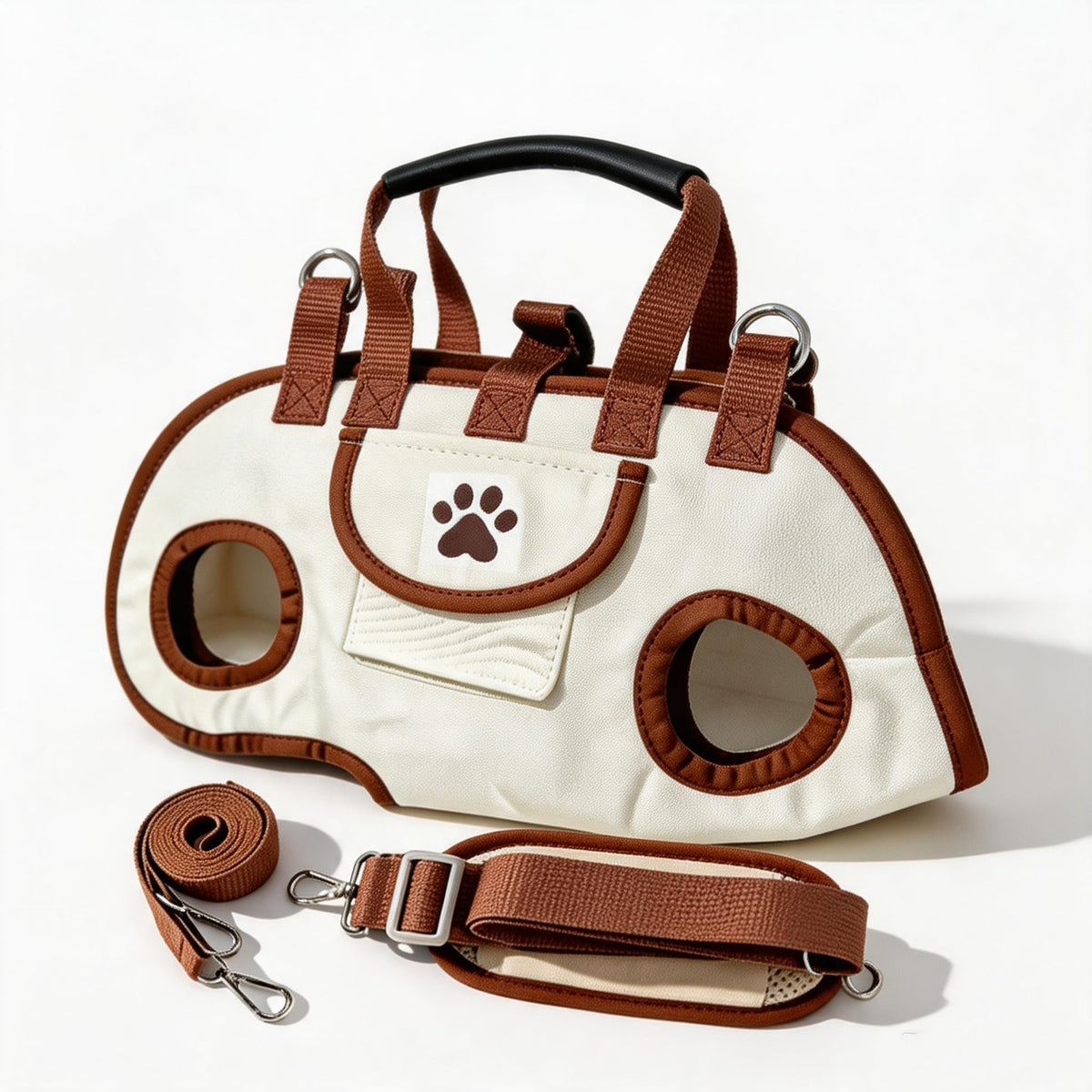 Hands-free dog carrier bag, purse & leash