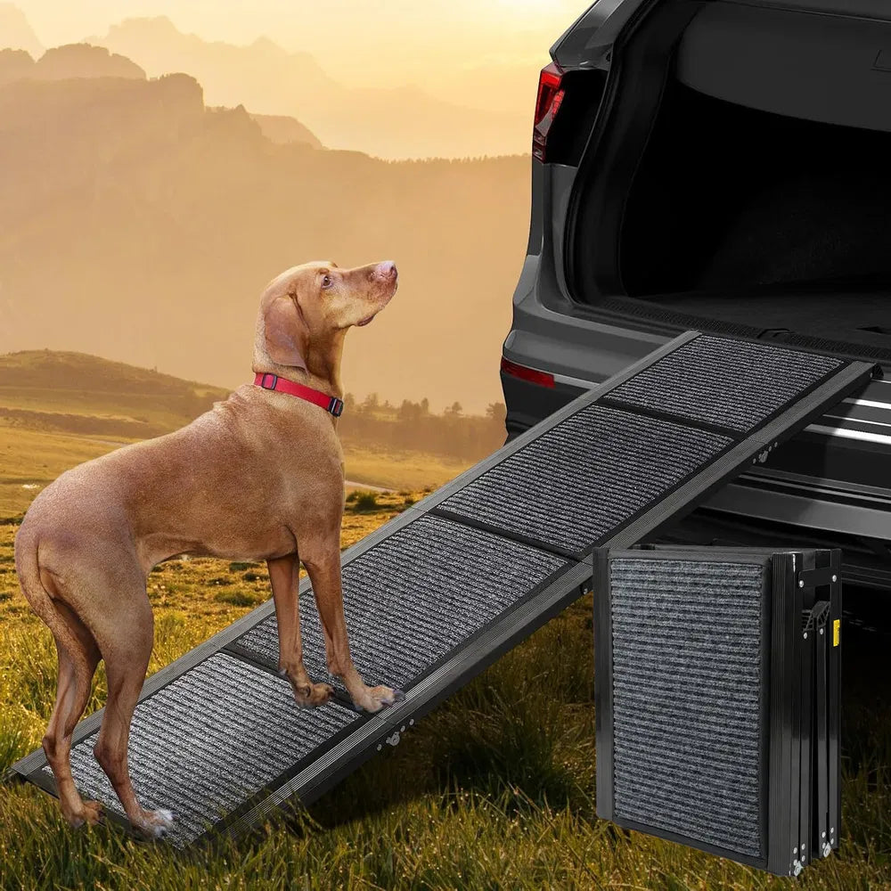 Folding dog car ramp, non-slip, 71in – alternate view