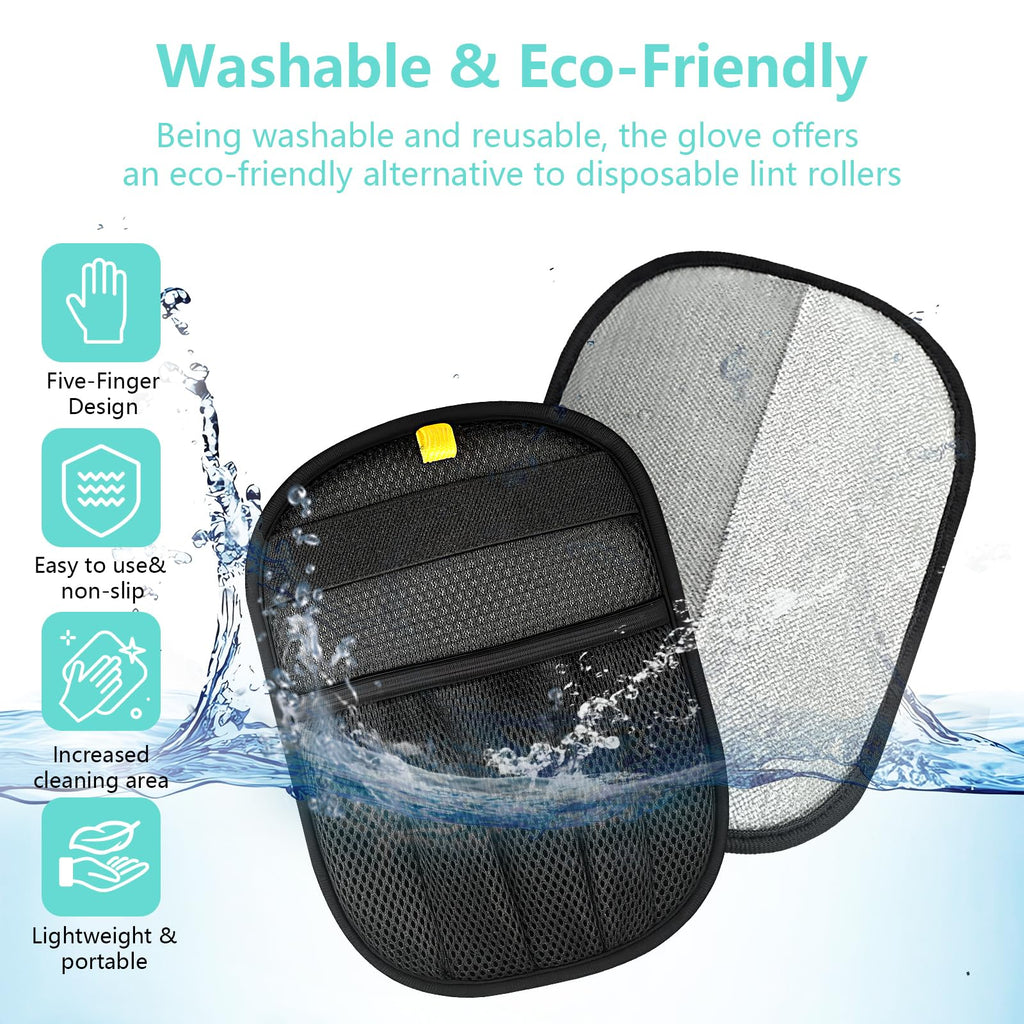 Electrostatic pet hair removal glove – alternate view