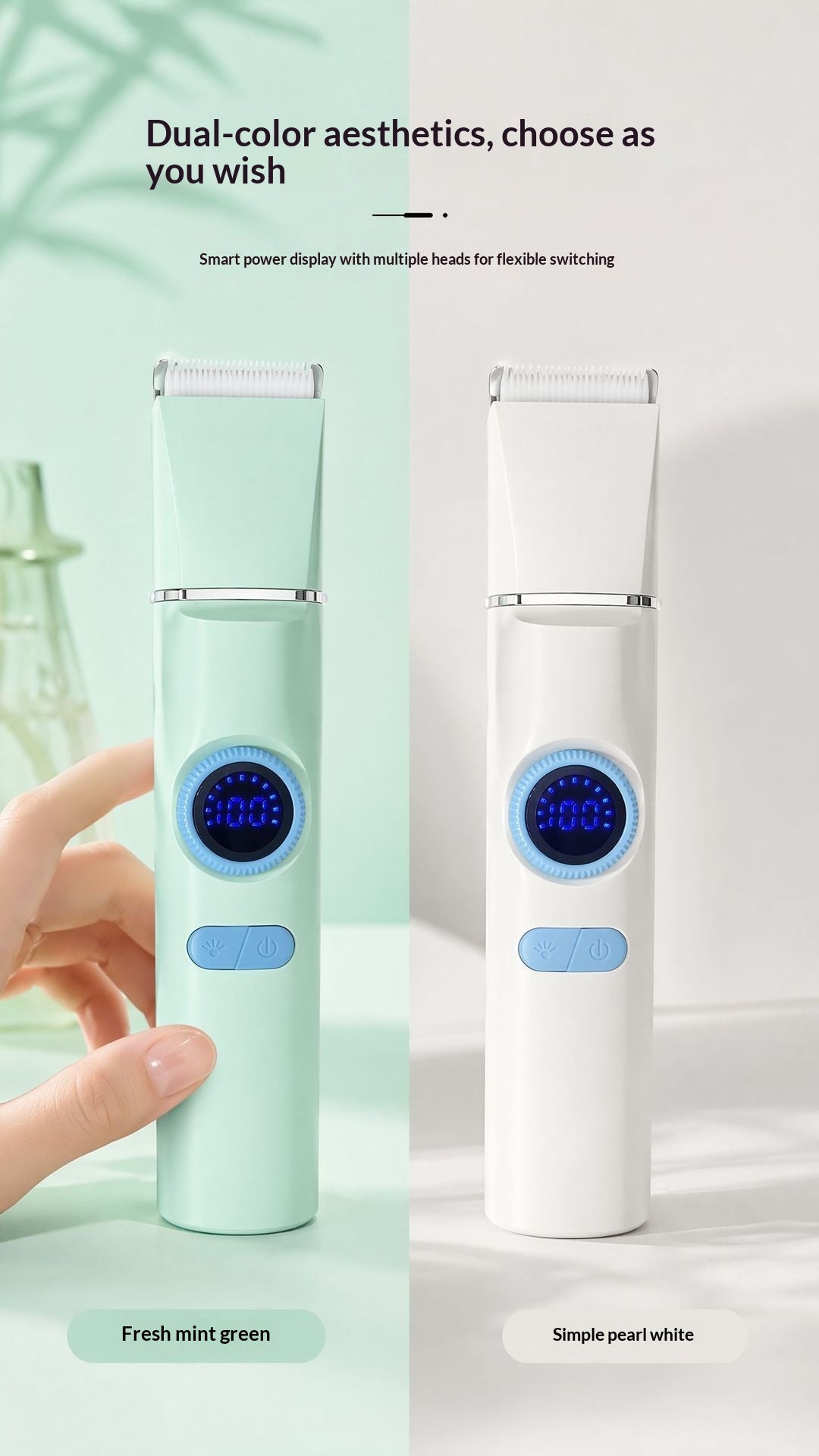 Pet clipper with digital display, grooming kit – alternate view