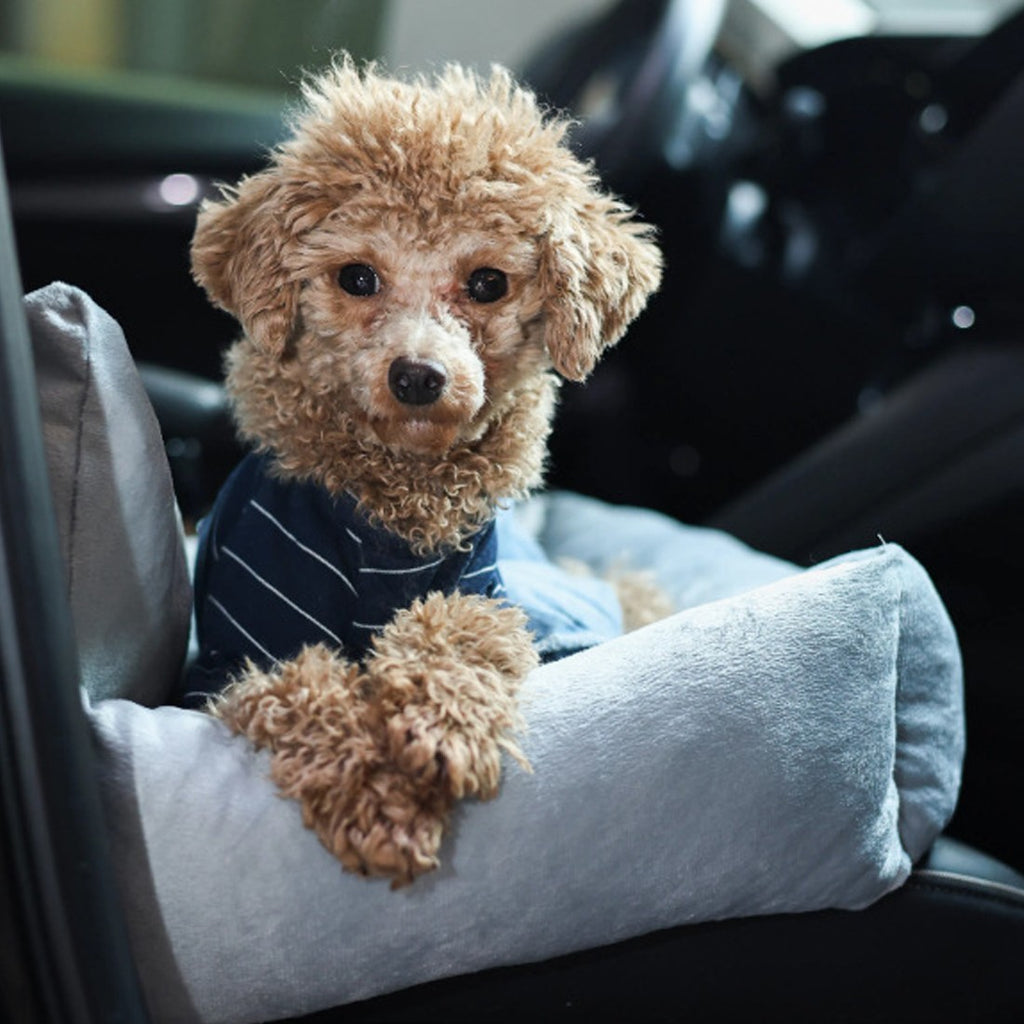Plush dog car booster seat, washable – alternate view