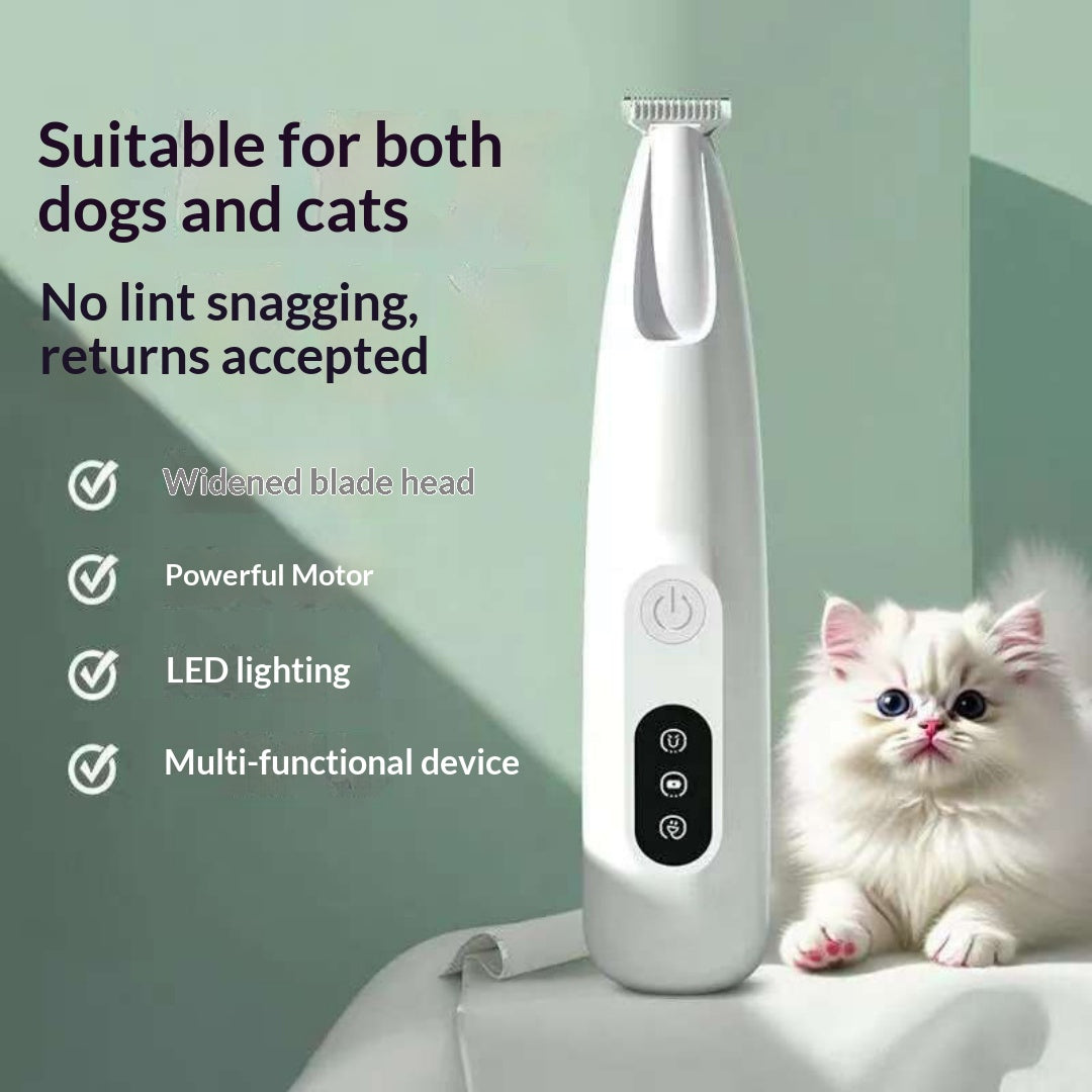 Quiet low-vibration pet grooming trimmer for cats and dogs