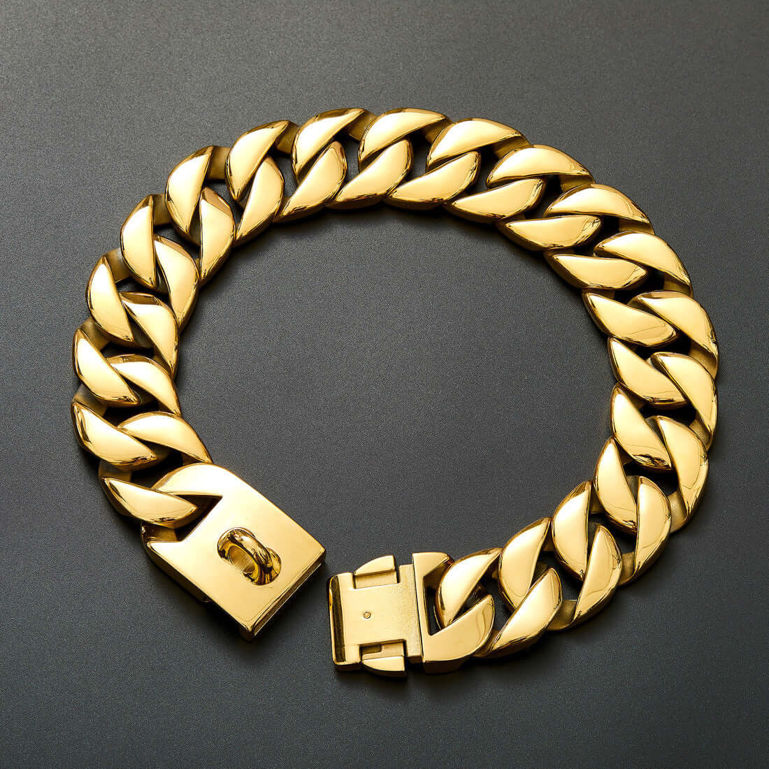 32mm thick stainless steel dog necklace collar