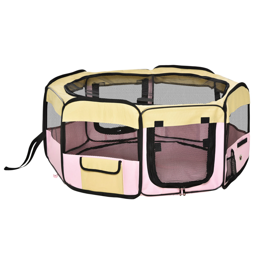 Pink fabric pet playpen, whelping box 90x41cm – alternate view