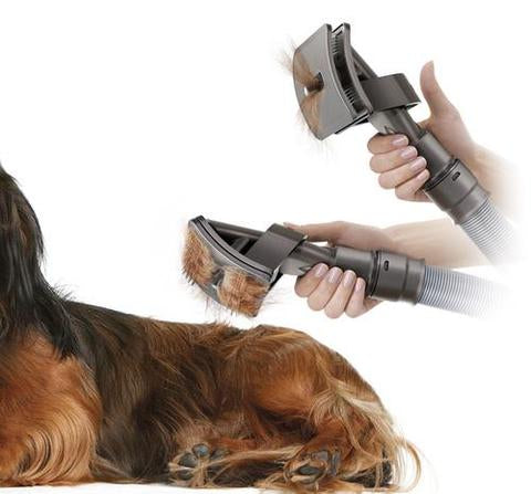 Vacuum pet grooming brush, mess-free deshedding tool – alternate view